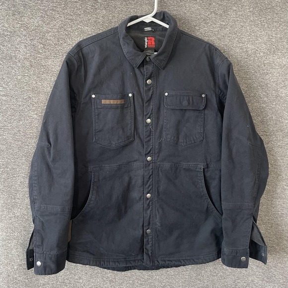 Wrangler Other - Wrangler Jacket Mens Large Blue Canvas Fleece Lined Riggs Workwear Tough Layers